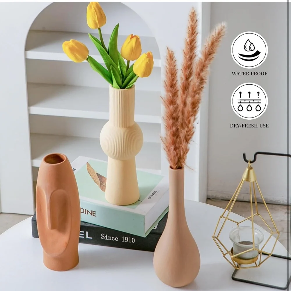 Neutral Ceramic Sculptural Vase Collection for centerpieces